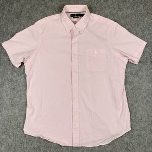 Polo Ralph Lauren Shirt Mens XL Pink Stripe Seersucker Classic Fit Performance
